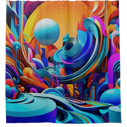 Surreal Abstrakt Duschvorhang (Vorderseite)