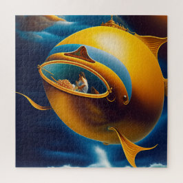 Surreal Abstrakt Flying Untersee-Leben Puzzle