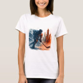Surreal Abstrakt Hockey Player T-Shirt (Vorderseite)