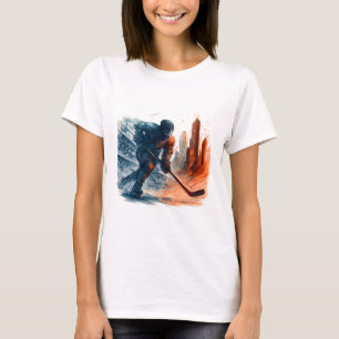 Surreal Abstrakt Hockey Player T-Shirt