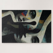 Surreal Abstrakt miteinander verflochtene Gesichte Puzzle (Horizontal)