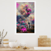 Surreal abstrakte Blume Poster (Küche)