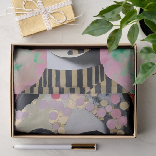 surreal abstrakte Frauendecoupage Seidenpapier (Geschenk)