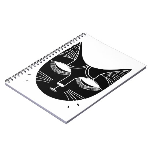 Surreal abstraktes Katzensymbol. Notizblock (Linke Seite)