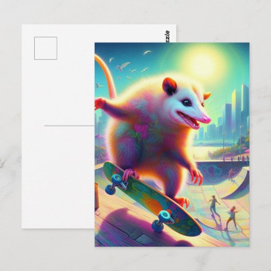 Surreal-Adopsum-Opossum Postkarte (Vorne/Hinten)
