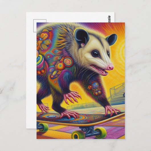 Surreal-Adopsum-Opossum Postkarte (Vorne/Hinten)