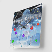Surreal Adorable Sweet Dreams Quadratische Wanduhr (Winkel)