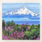 Surreal Alaskan Wilderness Gemälde Glasuntersetzer (Vorderseite)