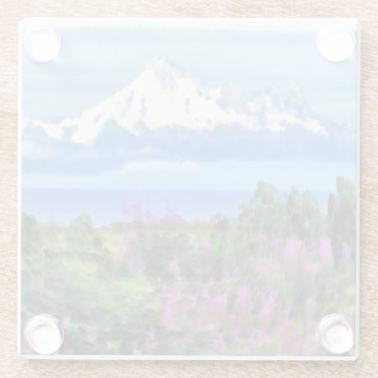 Surreal Alaskan Wilderness Gemälde Glasuntersetzer (Rückseite)