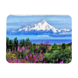Surreal Alaskan Wilderness Gemälde Magnet