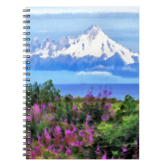 Surreal Alaskan Wilderness Gemälde Notizblock (Vorderseite)