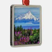 Surreal Alaskan Wilderness Gemälde Ornament Aus Metall (Rechts)