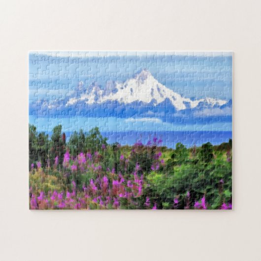 Surreal Alaskan Wilderness Gemälde Puzzle (Horizontal)