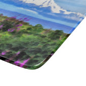 Surreal Alaskan Wilderness Gemälde Schneidebrett (Ecke)