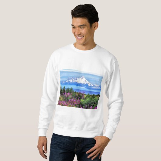 Surreal Alaskan Wilderness Gemälde Sweatshirt (Vorne ganz)