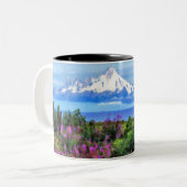 Surreal Alaskan Wilderness Gemälde Zweifarbige Tasse (Vorderseite Links)