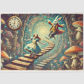 Surreal Alice In Wonderland Rabbit Hole Decoupage Seidenpapier (Vorderseite)