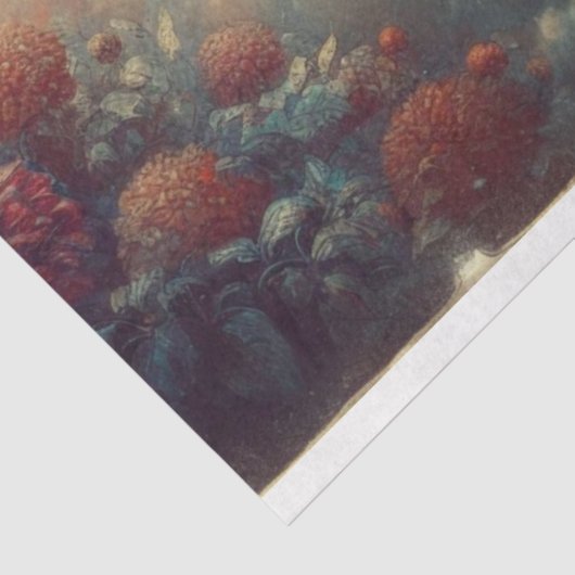 Surreal Alice's Fantasy Cloud Castle Decoupage Seidenpapier (Ausschnitt)