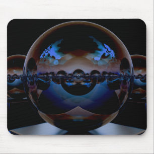 Surreal Alien Landscape - Blue Light Mousepad