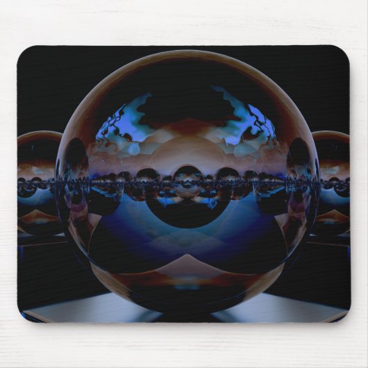 Surreal Alien Landscape - Blue Light Mousepad (Vorne)