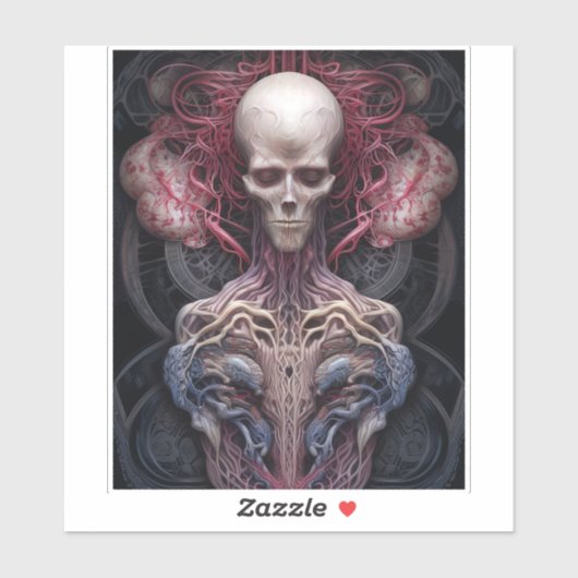 Surreal Anatomy Horror Sci-Fi Art Aufkleber (Blatt)