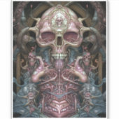 Surreal Anatomy Skull Horror Sci-Fi Art Aufkleber (Vorderseite)