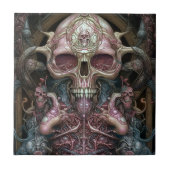 Surreal Anatomy Skull Horror Sci-Fi Art Fliese (Vorderseite)