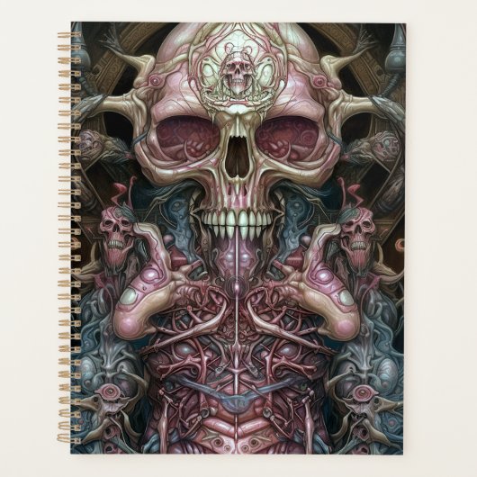 Surreal Anatomy Skull Horror Sci-Fi Art Planer (Vorderseite)