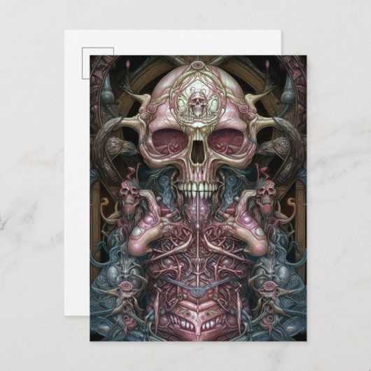 Surreal Anatomy Skull Horror Sci-Fi Art Postkarte (Vorne/Hinten)