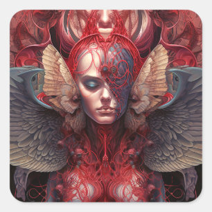 Surreal Angel Artwork Quadratischer Aufkleber