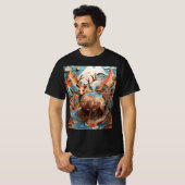 Surreal Animal Dance in Illus Geometria T-Shirt (Vorne ganz)
