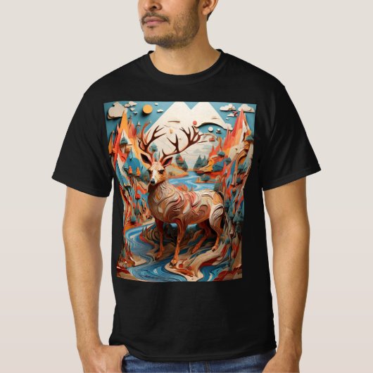Surreal Animal Dance in Illus Geometria T-Shirt (Vorderseite)