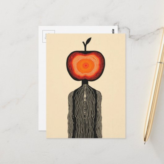 Surreal Apple Person Postkarte (Vorderseite/Rückseite Beispiel)