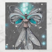 Surreal Aquamarin Lights Fairy gestrichen Weinetikett (Einzelnes Label)