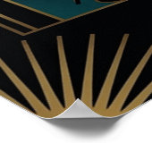 Surreal Art Deco Camera Woman Gold Silhouette Poster (Ecke)