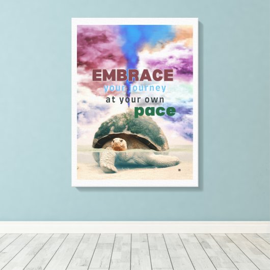Surreal Art Inspiration Turtle Zitat Leinwanddruck (Insitu (Holzboden))