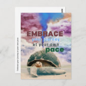 Surreal Art Inspiration Turtle Zitat Postkarte (Vorne/Hinten)