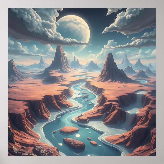 Surreal Ätherische Landschaft | Magische Welt Poster (Vorne)