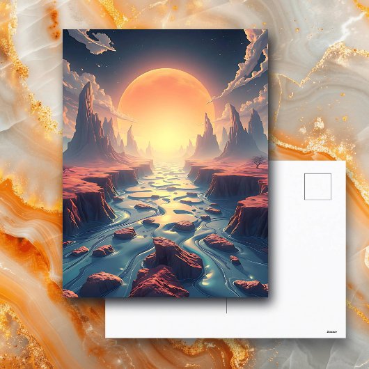 Surreal Ätherische Landschaft | Magische Welt Postkarte