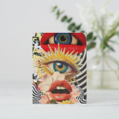 Surreal Augen und Lippen Postkarte (Stehend Vorderseite)