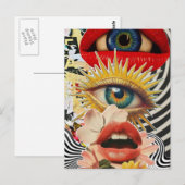 Surreal Augen und Lippen Postkarte (Vorne/Hinten)