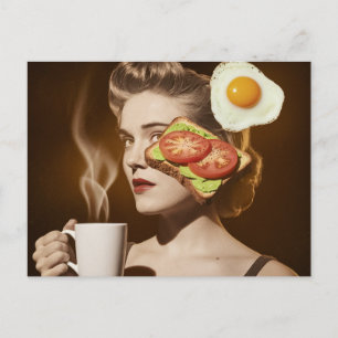 Surreal Avocado Toast Frühstück Postkarte