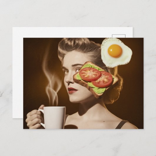 Surreal Avocado Toast Frühstück Postkarte (Vorne/Hinten)