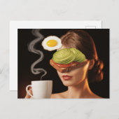 Surreal Avocado Tomato Toast Frühstück Postkarte (Vorne/Hinten)