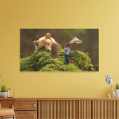 Surreal Baby Brown Bear and Boy Leinwanddruck (Insitu (Wohnzimmer))