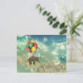 Surreal Balloon Elephant Postcard Postkarte (Stehend Vorderseite)