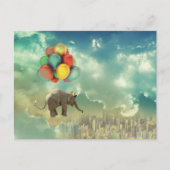 Surreal Balloon Elephant Postcard Postkarte (Vorderseite)