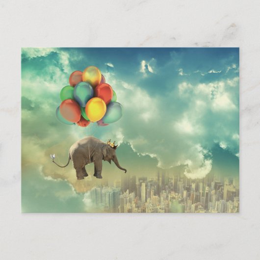 Surreal Balloon Elephant Postcard Postkarte (Vorderseite)
