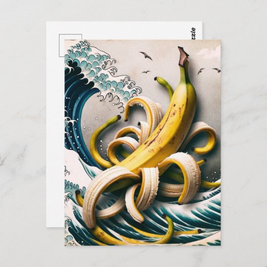 Surreal Banana Waves Octopus Postkarte (Vorne/Hinten)