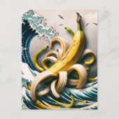 Surreal Banana Waves Octopus Postkarte (Vorderseite)